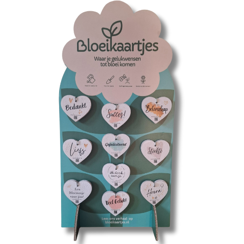 Display met 100 kaartjes