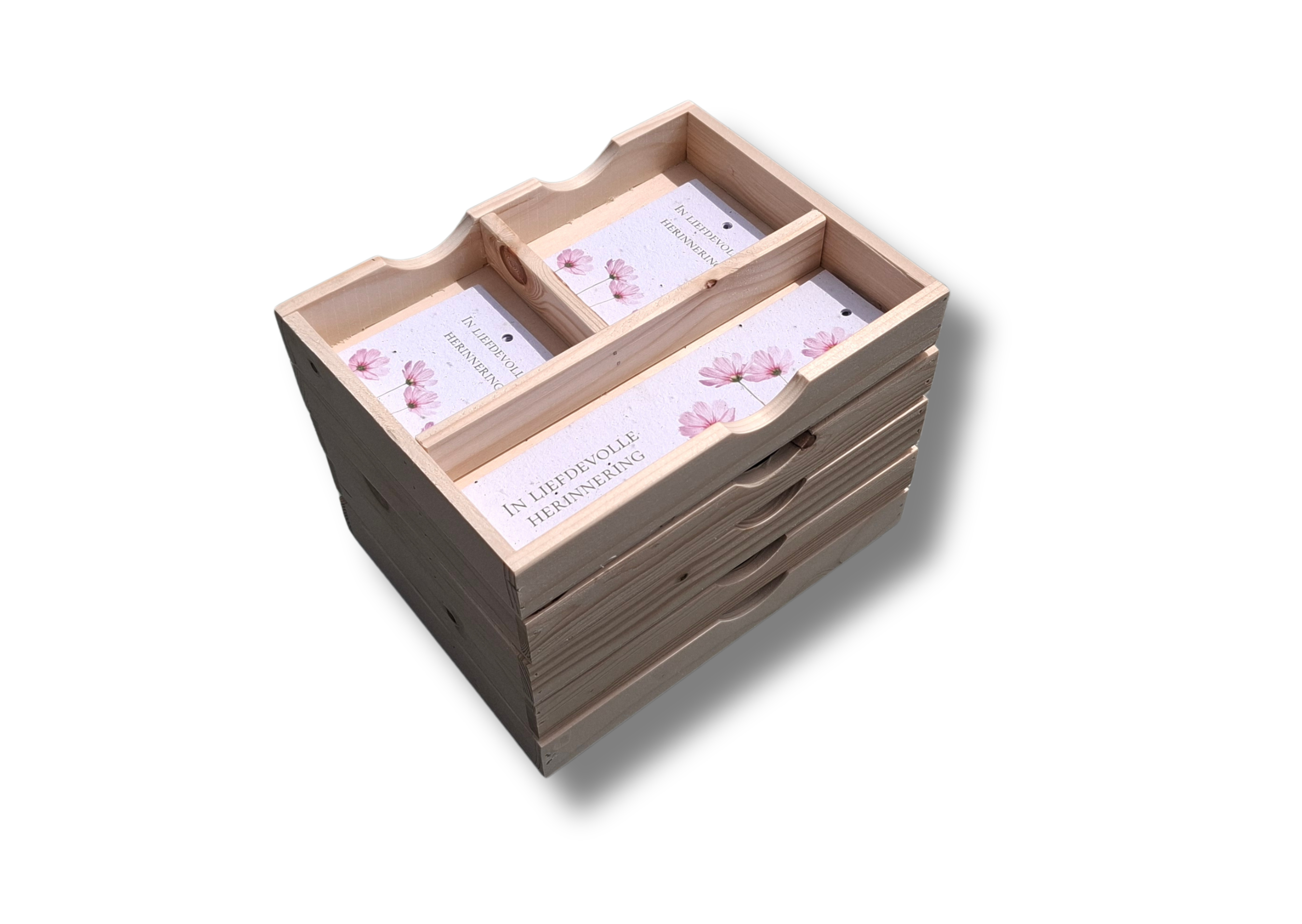 Bloeikaartjes presentatie -en voorraadbox (set van 5 boxes voor de gehele collectie)