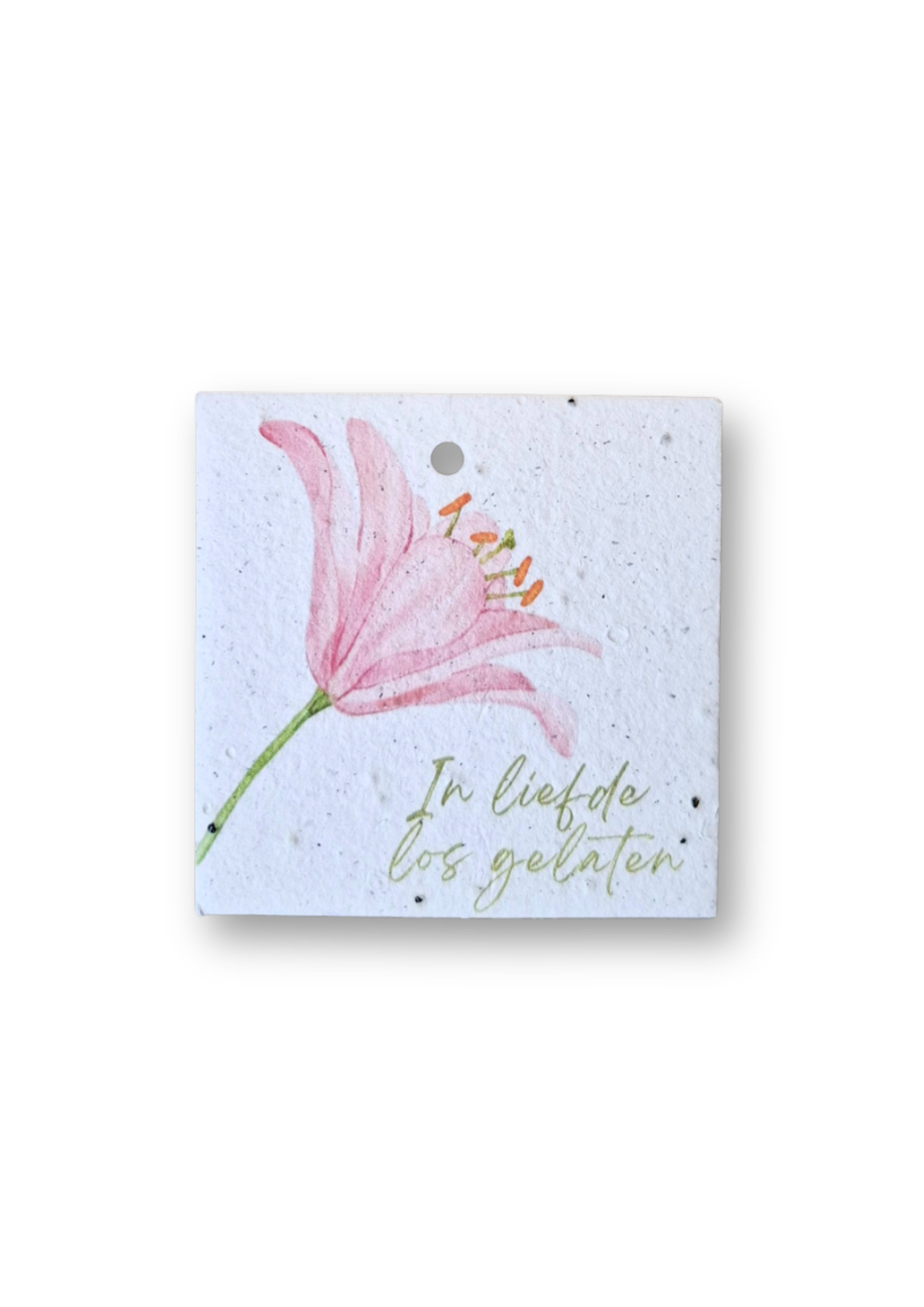 Bloeikaartje Rouw - In liefde losgelaten (5 stuks, 8 x 8 cm)