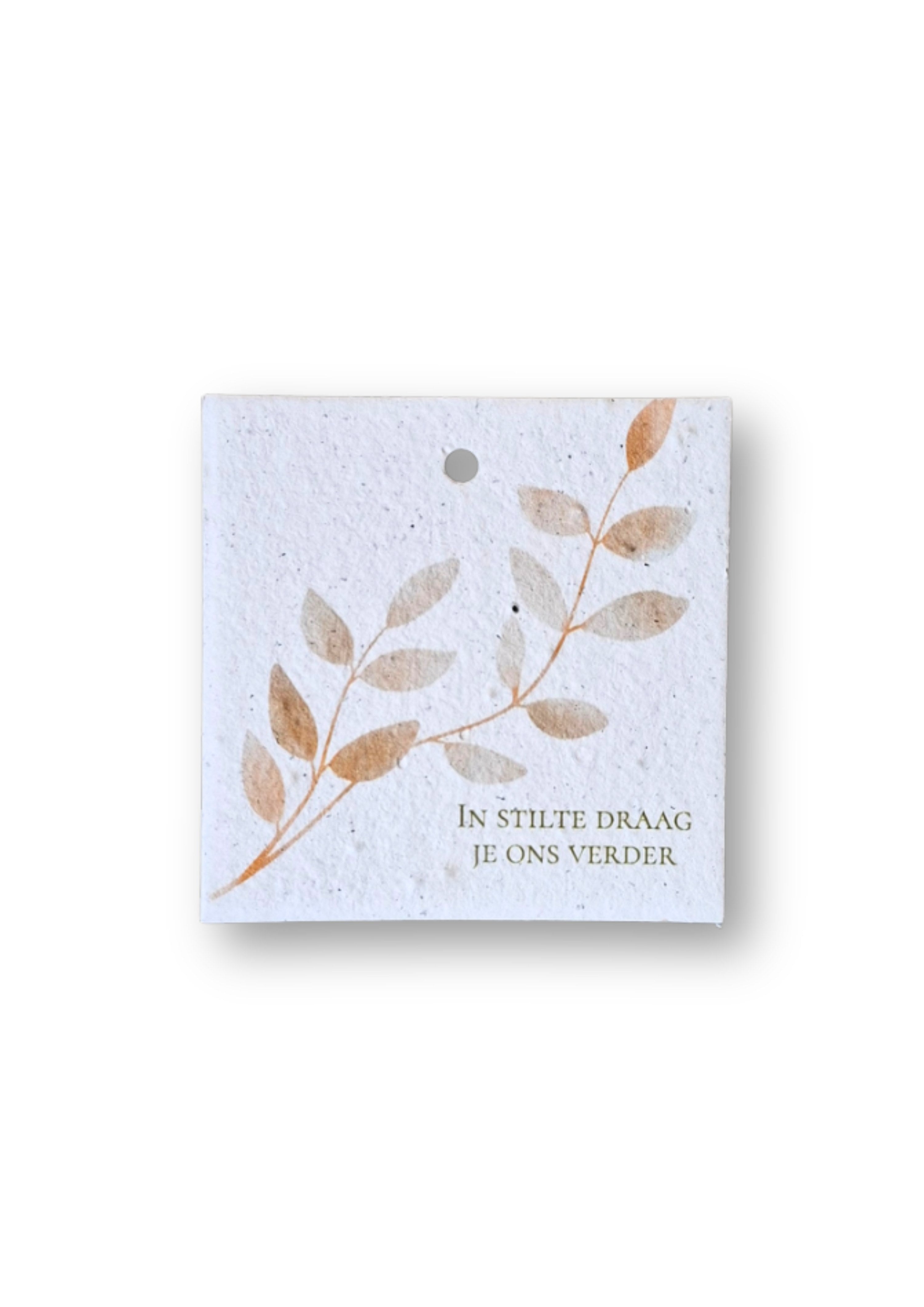 Bloeikaartje Rouw - In stilte draag je ons verder (5 stuks, 8 x 8 cm)